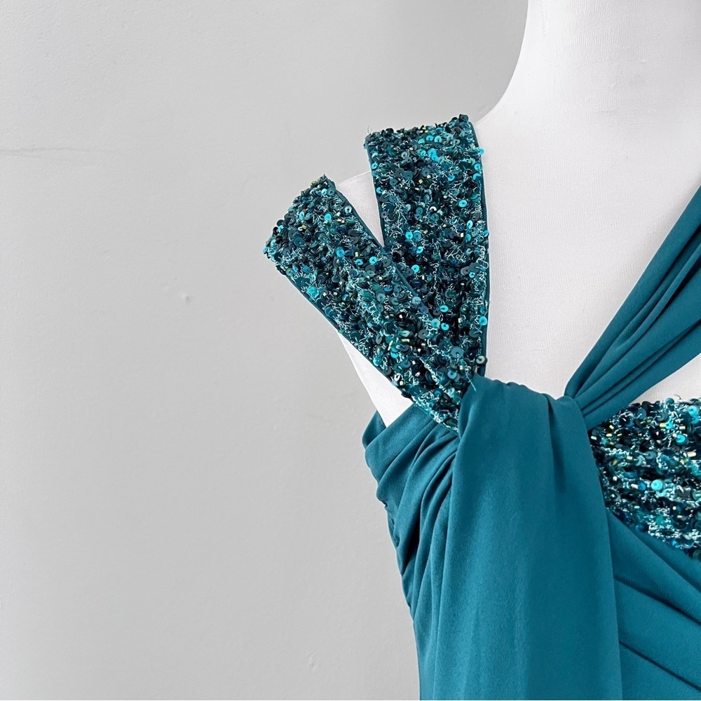 Badgley Mischka Teal Dress - Picture 3 of 16